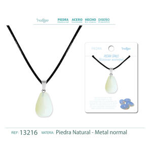 Pendentif vintage en pierre d'opale en forme de goutte, bijoux religieux plaqués avec des pierres de cristal de quartz, d'agate, d'améthyste et de diamant - Product Image 1