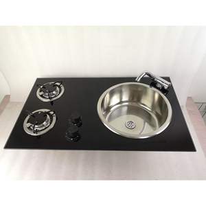 Estufa de Gas de Acero Inoxidable Gr-215 y Vidrio Templado con Fregadero, Tamaño 730*430*150mm, para Viajes en Autocaravana y Accesorios de Camping - Product Image 4