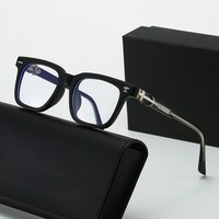Gafas Unisex con Montura Completa Antiluz Azul en Forma de Cruz, Lentes AC, Patillas de Acetato Elegantes y Bisagras de Pasador, para Miopía, Novedad 2026