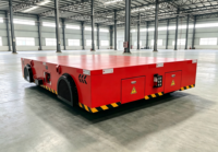 Chariot de transfert industriel électrique sans fil à roues en caoutchouc sans rail, alimenté par batterie