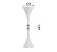 Vase à fleurs en métal de haute qualité, durable, haut, pour décoration de mariage, centre de table, blanc/doré/argenté