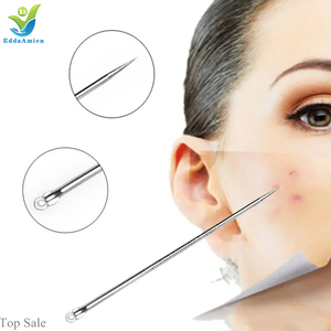 5 pièces visage soins de la peau traitement de l'acné pinces à aiguilles en acier inoxydable points noirs supprimer comédon défaut bouton enlever <span class=keywords><strong>pince</strong></span> à épiler - Product Image 5
