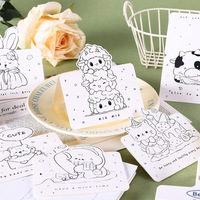 Cartes de vœux multi-usages pliables et escamotables, motifs animaux mignons, décoration de table sur pied