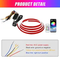 Bande lumineuse LED universelle pour capot de voiture 12V, clignotant dynamique à défilement, en silicone PVC, feu de jour DRL décoratif