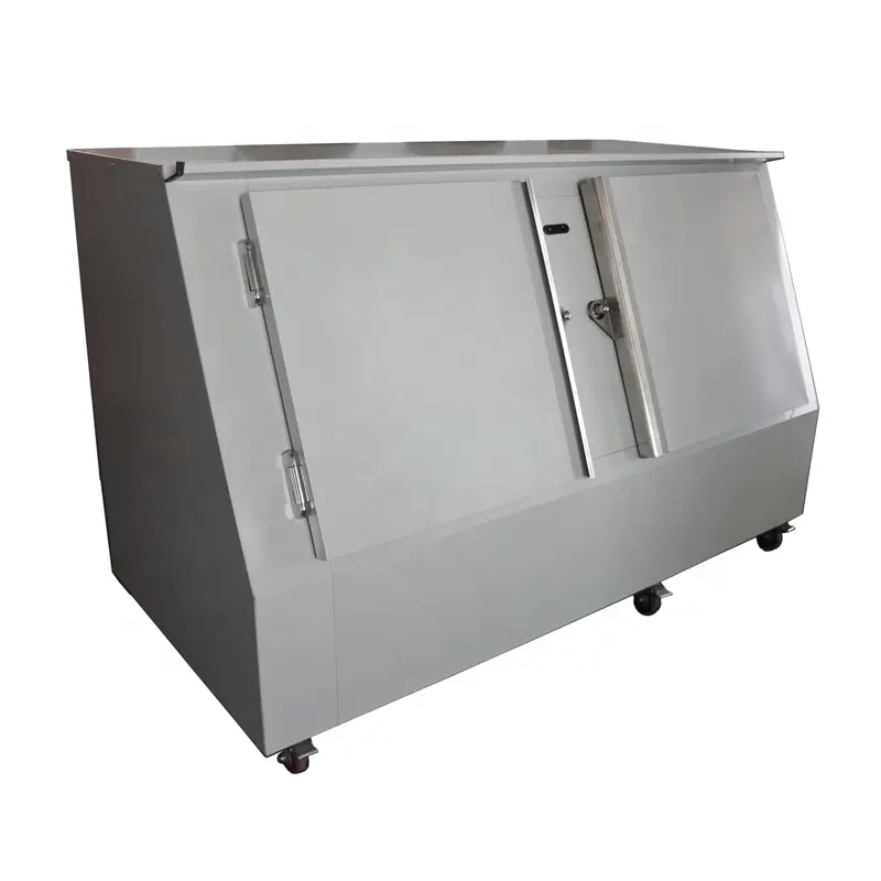 Outdoor 2 Slant Door Wheels Fridge Cold Wall(direct Cooling) Gas Station Ice Cube Refrigerator Ice Freezer Cabinet