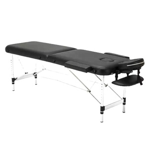Wholesale Beauty Salon Tattoo <b>Folding</b> 2-Section Aluminum Frame PU Leather Massage Table <b>Bed</b> 4CM Foam Thickness Foldable Portable - Product Image 6