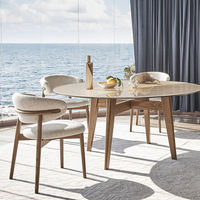 Chaises de Salle à Manger en Bois Massif Style Nordique, Modernes et Minimalistes, avec Dossier en Tissu de Créateur, pour la Maison, le Salon ou l'Hôtel