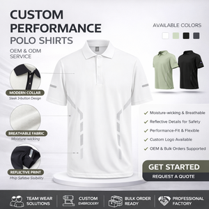Polo de sport pour homme, logo personnalisé, respirant, séchage rapide, évacuation de l'humidité, léger, polyester, entraînement, golf, OEM - Product Image 3