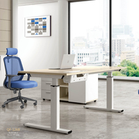 Bureau de travail moderne Greatway à double moteur électrique, réglable en hauteur, assis-debout, tables de bureau motorisées