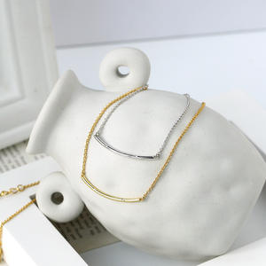 Collar con abalorio de sonrisa de latón y cristal de diseño elegante con circón Venta caliente Cadena de eslabones de moda para ocasiones de aniversario - Product Image 3