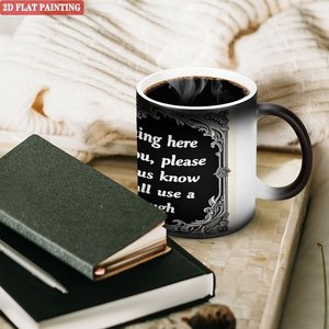 Frosted Black Ceramic 11oz Color Changing Mug Heat Sensitive Smart <b>Drinkware</b> - Product Image 3