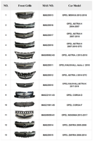 Grille de calandre avant pour Opel Corsa D Vauxhall Corsa D, complète, références 13344501 13286039 13389552 1320196