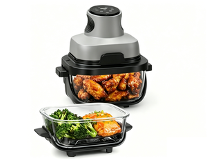 <span class=keywords><strong>Friteuse</strong></span> à air 4-en-1 en verre, non toxique, avec récipients en verre de 4 et 1,5 L avec couvercles, compatible micro-ondes, congélateur et lave-vaisselle, pour une cuisson maximale croustillante, friture, cuisson et récroustillage - Product Image 1