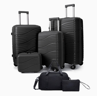 Ensemble de bagages légers en PP à coque rigide avec roulettes silencieuses, grande capacité, valise trolley pour les affaires et les vacances