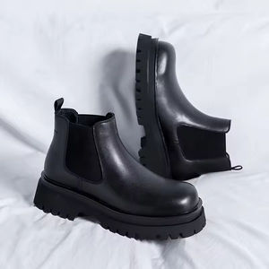 Scarpe <span class=keywords><strong>da</strong></span> <span class=keywords><strong>Uomo</strong></span> con Plateau Alto, Stivaletti Casual <span class=keywords><strong>Chelsea</strong></span> con Rialzo, Stivali Invernali <span class=keywords><strong>da</strong></span> <span class=keywords><strong>Uomo</strong></span>, Scarpe Eleganti - Product Image 4