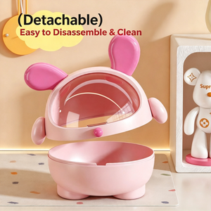 Boîte de rangement de bureau en plastique en forme de lapin de dessin animé avec ouverture large pour pinces à cheveux, barrettes et bibelots - Product Image 3