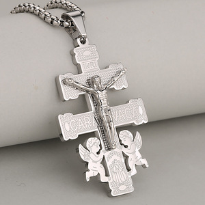 Collar Religioso de la Pasión de Jesús, Medallas de San Benito en Oro y Plata, Colgante de Cruz de Ángel, Collar para Hombre, Regalos - Product Image 6