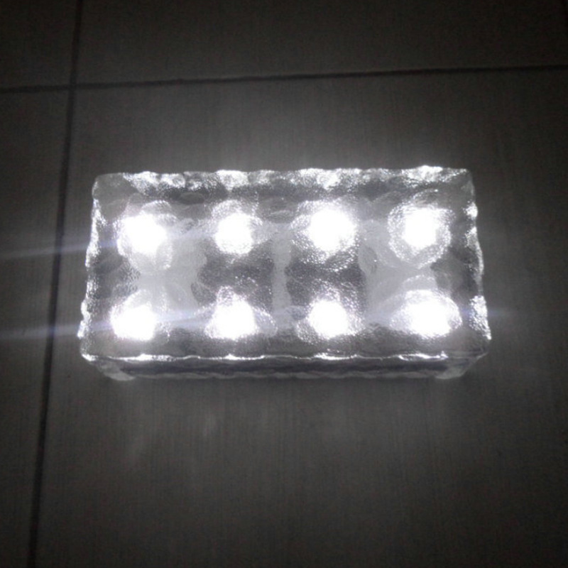 Luzes solares para jardim, à prova d' água ip65, decorativa, para área externa, iluminação para jardim, cristal, vidro, led, tijolos