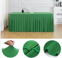 Housse de table carrée élastique à volants blanche, nappe à volants pour fête, nappe de mariage blanche