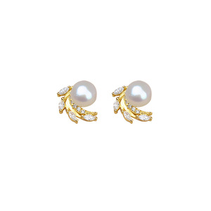 Wenchi Han DIY Boucles d'oreilles demi-rondes en argent S925 avec 10-12 perles incrustées, accessoires de plateau vide 1042, modèle 16286 - Product Image 5
