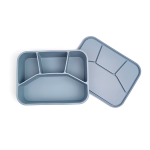 Wholesale 4 compartment Silicone Lunch Bento Box with Lid Leak-Proof Food Storage Container