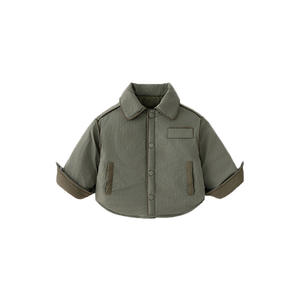 Veste d'hiver pour enfants 2025, style coréen, couleur unie, en coton, élégante, <span class=keywords><strong>col</strong></span> rabattu, matelassée, décontractée, tendance, pour garçons et filles - Product Image 5