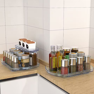 Vendita calda 2 livelli frigorifero vassoio rotante Rack di stoccaggio per tavolo da cucina dispensa, mantiene <span class=keywords><strong>tutto</strong></span> pulito, risparmiare spazio - Product Image 2