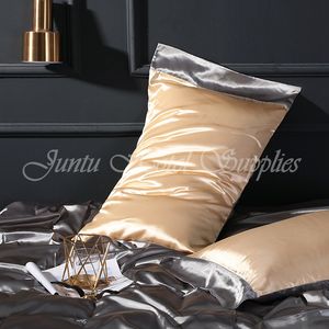 Ensemble de taies d'oreiller en soie de mûrier naturelle de luxe, couture écologique, personnalisable, couleurs mélangées, rafraîchissant, plié - Product Image 5