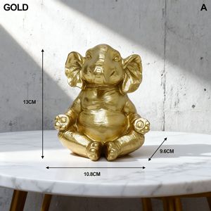 Nouvelles décorations en résine d'éléphant méditant, animal de yoga, cadeau d'affaires <span class=keywords><strong>zen</strong></span>, décoration de bureau et de maison, artisanat - Product Image 6