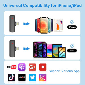 WM550 Micrófono Lavalier de mano inalámbrico Batería de larga duración LED Micrófono de condensador omnidireccional Montaje de choque Teléfonos iOS - Product Image 6