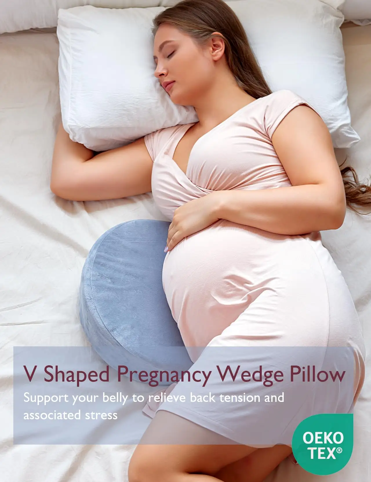 Pregnancy Pillows for Sleeping Portable Maternity Pillow for Side Sleeper Pregnant Women Travel Pregnancy Pillow