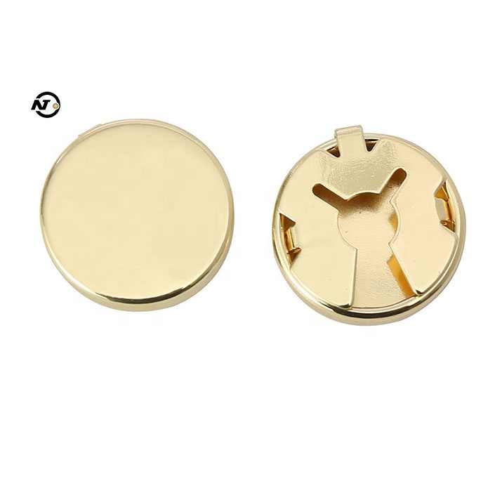 Locking Button Cover Clip Brass Findings - HDE Garment Solutions