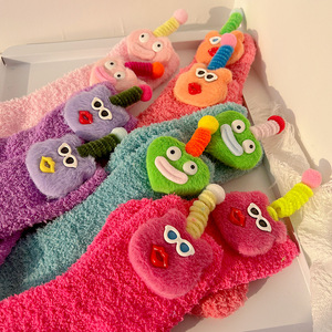 Calcetines Peludos para Mujer, Invierno, Divertidos, Feos, Lindos, con Boca de Salchicha, Coloridos, Forrados de Felpa, Gruesos, Cálidos y Esponjosos - Product Image 1