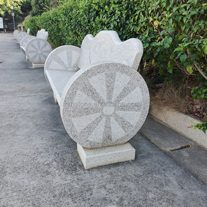 Panchine e Sgabelli Moderni a Forma di Ruota in <span class=keywords><strong>Pietra</strong></span> di Granito Naturale Scolpita per Giardino, Cortile e Scuola - Product Image 2