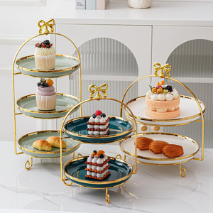 Afternoon Tea Dessert Station Display <strong>Stand</strong> - 3-<strong>Tier</strong> Tray European-Style Ceramic Pastry &amp; Cake <strong>Stand</strong> for Snacks, Fruits &amp; Cakes - Product Image 4