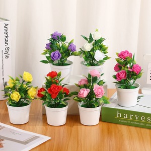 Décoration Créative pour la Maison : <span class=keywords><strong>Pot</strong></span> de Rose <span class=keywords><strong>en</strong></span> Plastique pour Plantes Vertes d'Intérieur et d'Extérieur, Ornements Floraux pour Thanksgiving - Product Image 1