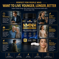 Capsules de Resvératrol NMNH Marque Blanche 30000mg – Complément Végétalien pour l'Âge Sain et la Réparation Cellulaire – 60 Comprimés – OEM ODM