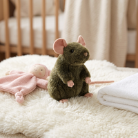 Peluche de souris réaliste vert foncé, jouet en peluche de rat réaliste, poupée en peluche douce, décoration, cadeau pour enfants et amoureux des animaux