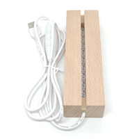 Lampe de nuit LED 3D à faire soi-même, base en bois, lampe de table LED rectangulaire, bases en bois, veilleuse, télécommande sans fil RGB, éclairage
