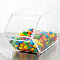 Boîte à bonbons empilable en acrylique transparent, distributeur de nourriture en vrac en plastique, bacs de rangement avec couvercle pour fête, mariage, présentoir de confiserie