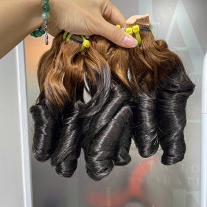 Cheveux humains naturels de luxe, bouclés, ombrés marron, vente en gros, cheveux humains bruts de haute qualité, 100% cheveux humains - Product Image 4