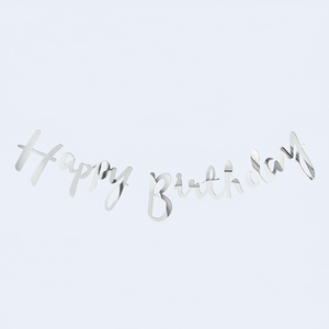 Feliz Cumpleaños, Guirnalda Plateada de 4 Metros, 6 Piezas, Decoración para Fiesta - Product Image 2