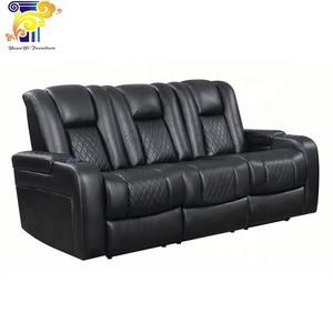 أريكة مسرح منزلي فاخرة عالية الجودة من الجلد الحقيقي مع وحدة تحكم ومسند رأس قابل للتعديل - Product Image 2
