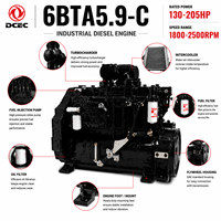 Prix usine Moteur diesel SCDC DCEC Série Cum 6B 6BT 6BTA5.9 6BTAA5.9 6BTA5.9-C 130-180 ch pour chargeuses de machines de construction