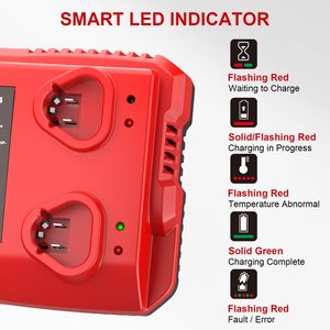 Chargeur de batterie rapide 4 ports 2A pour batterie lithium Milwaukee M12 12V, station de charge avec ports USB et Type-C pour outils électriques - Product Image 6