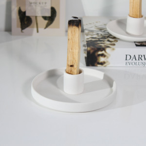 Supporto per bastoncini di incenso all'ingrosso moderno personalizzato supporto per Palo Santo in ceramica fatto a mano bianco per bastone - Product Image 5
