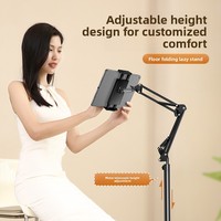 Support de téléphone portable et tablette métallique pour lit, avec bras télescopique articulé, réglable en hauteur et orientable, rétractable, pour diffusion en direct
