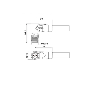 5 Pin Circular Connector Circular Water Proof Connector 8 Pin Circular Connector M12 Angled Socket Female - Product Image 5
