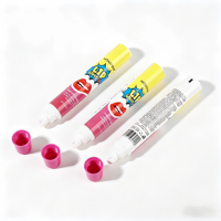Tube Lip Balm Plastik Miring 10ml 6ml Custom Private Label, Tube Lip Gloss Kosong dengan Aplikator Silikon