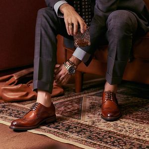 Engraved Derby <b>shoes</b> - High-end Italian handmade leather <b>shoes</b>, genuine leather business men's <b>shoes</b>, wedding <b>shoes</b> - Product Image 2